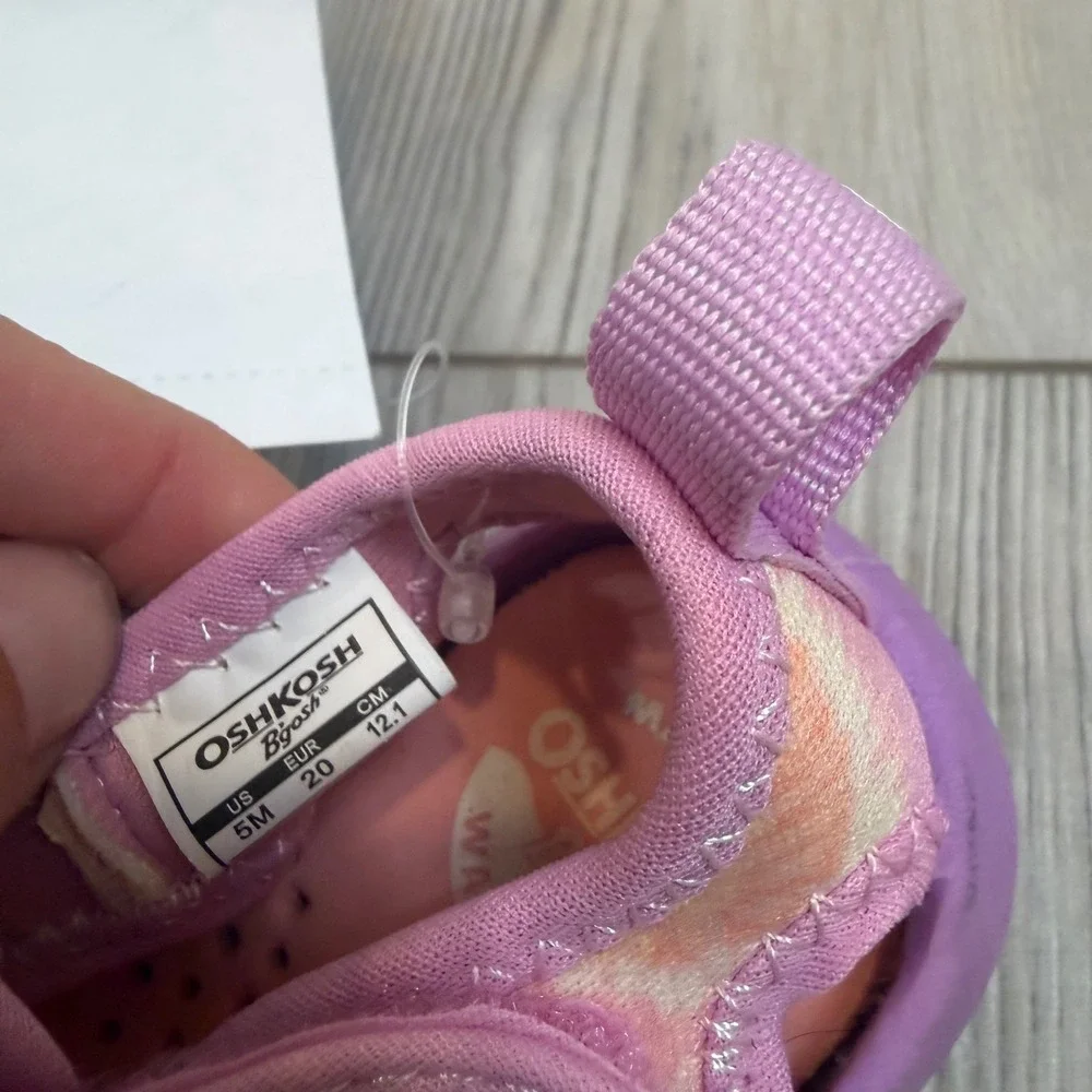 NWT OshKosh Bgosh Toddler 5 Aquatic Water Shoes Pastel Tie Dye Pink Purple